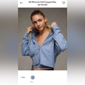 AE Whoa So soft cropped zip-up Hoodie